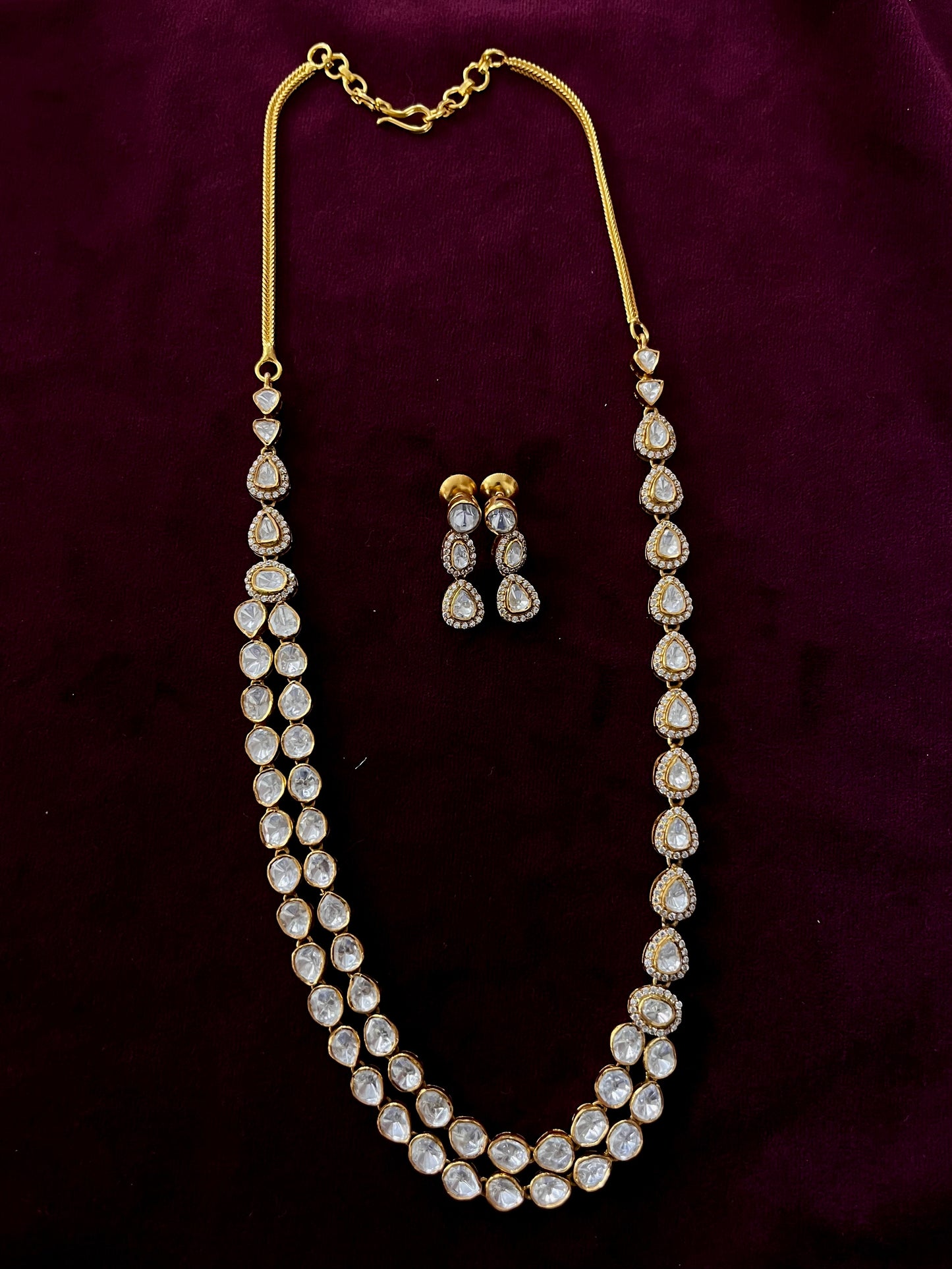 Silver 92.5 Moissanite Necklace Set