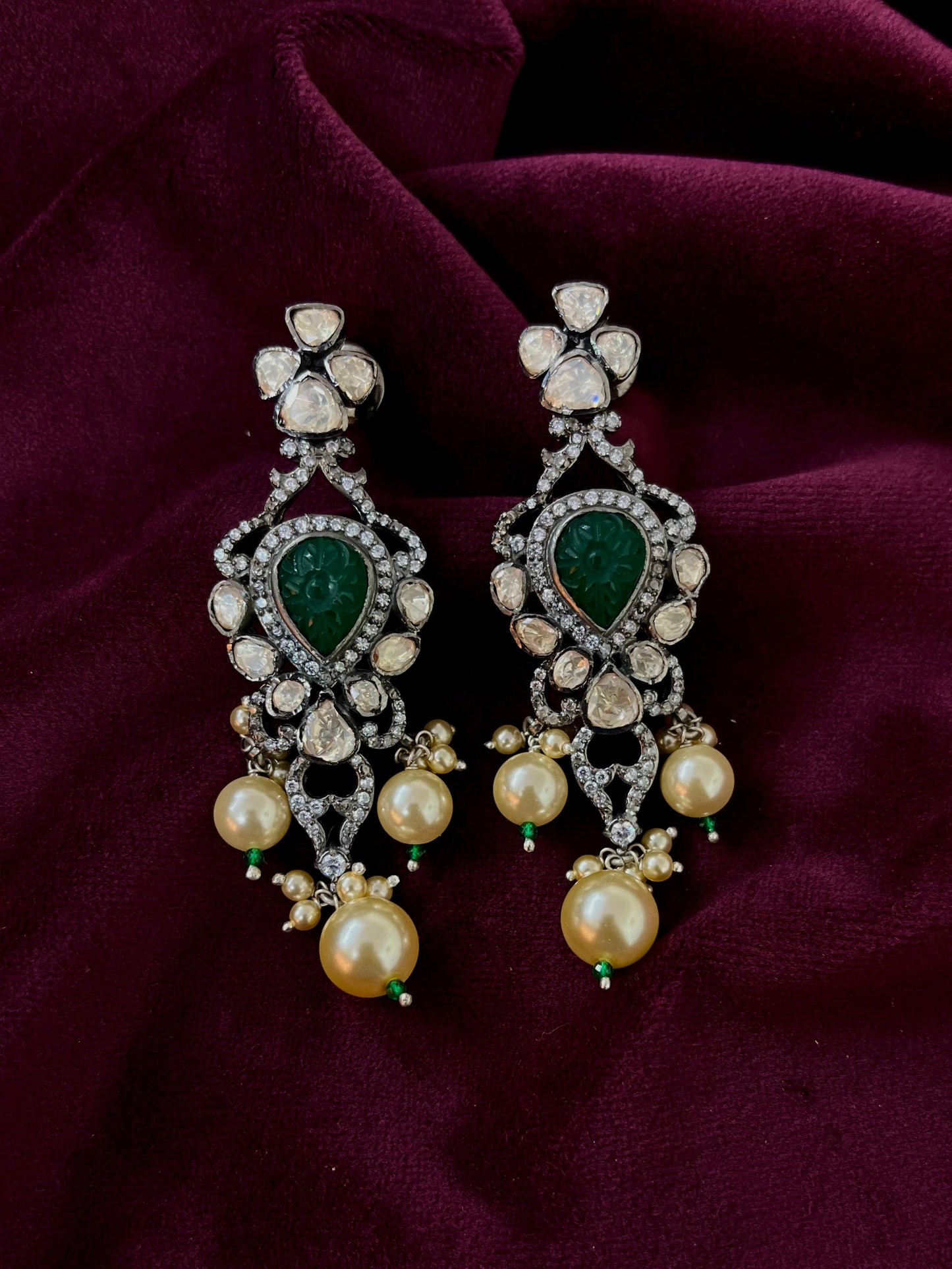 Silver 92.5 Moissanite Pendant Set