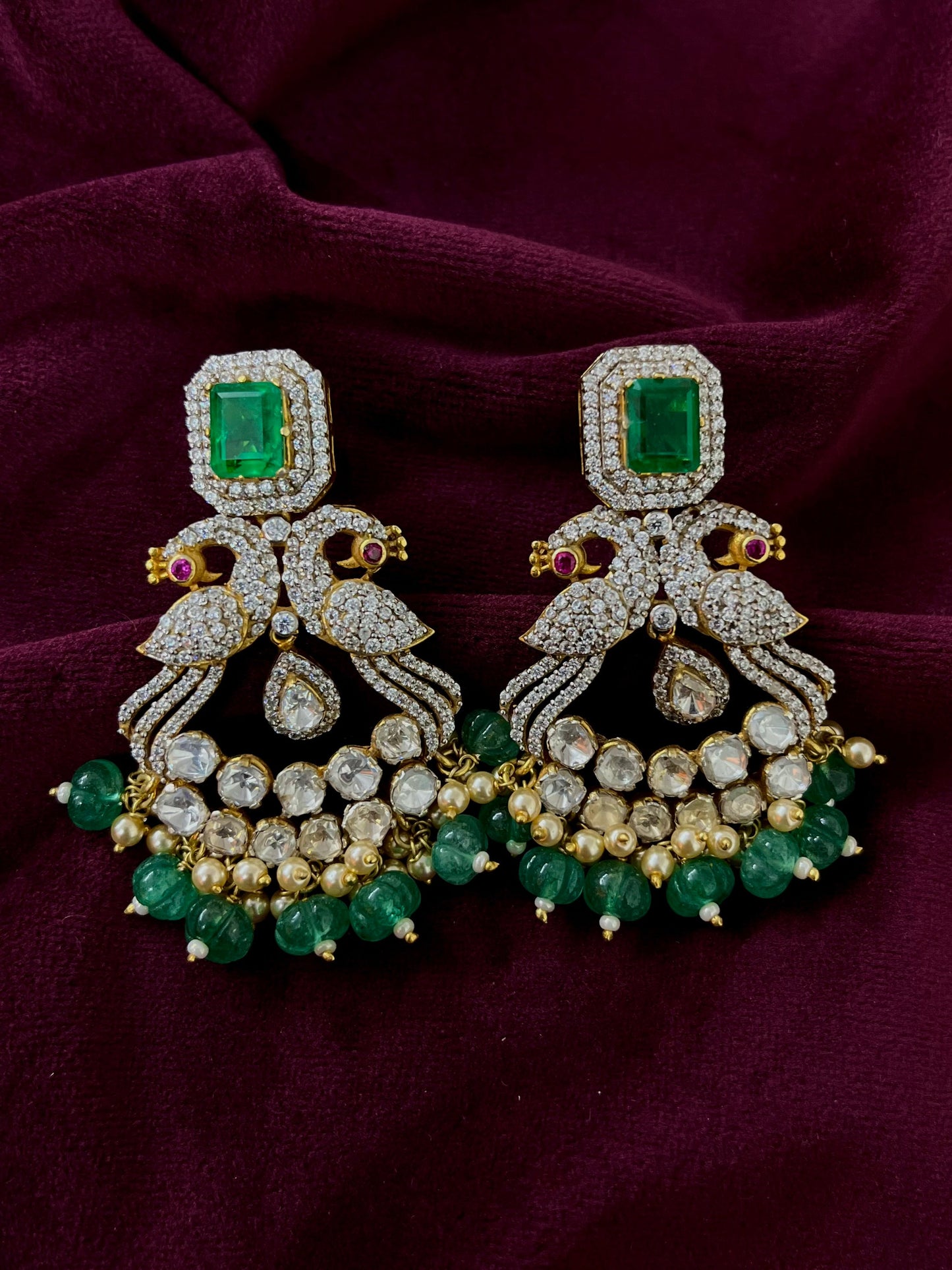 Silver 92.5 Moissanite Pendant Set