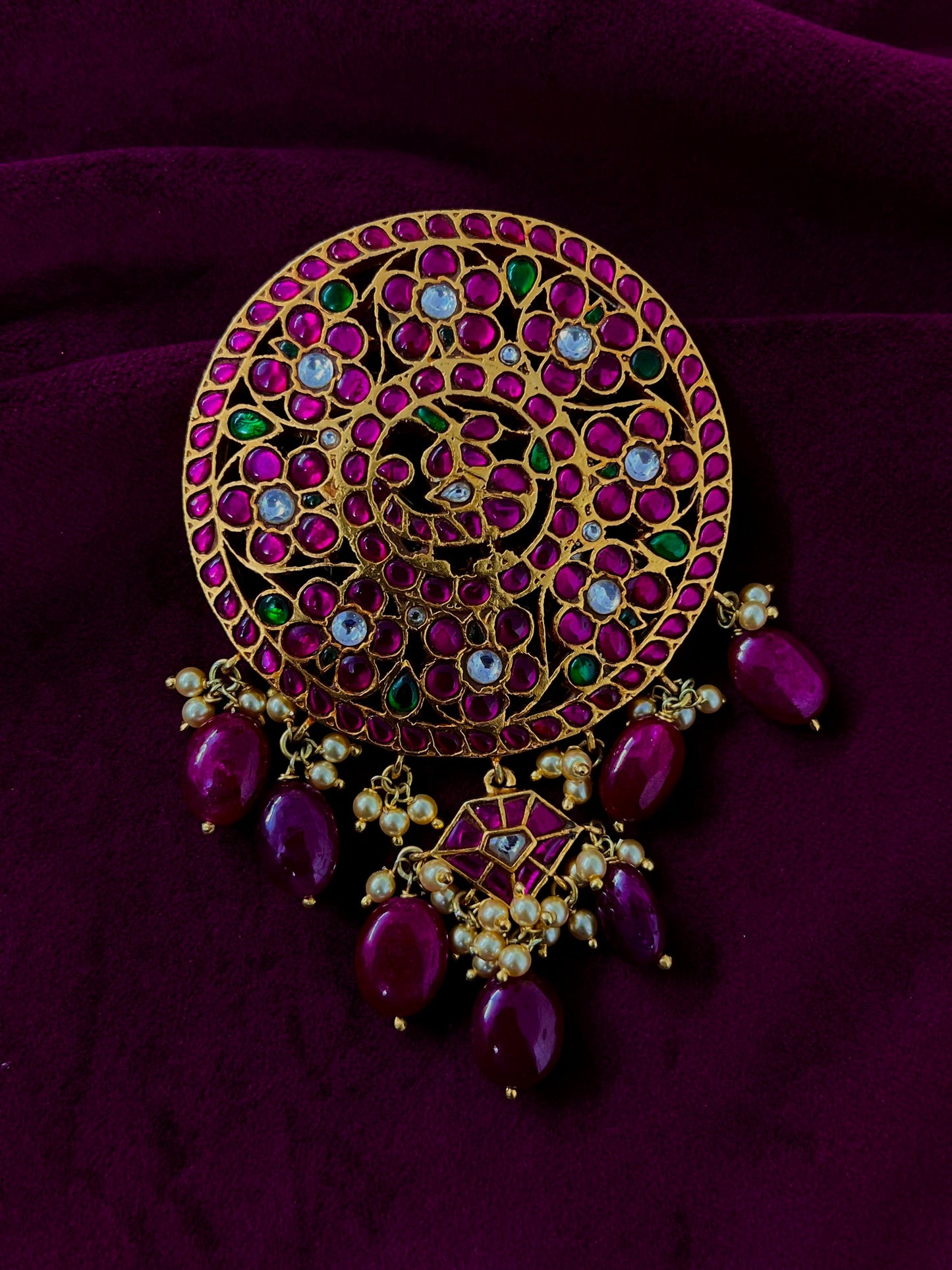 Silver 92.5 Kundan Pendant