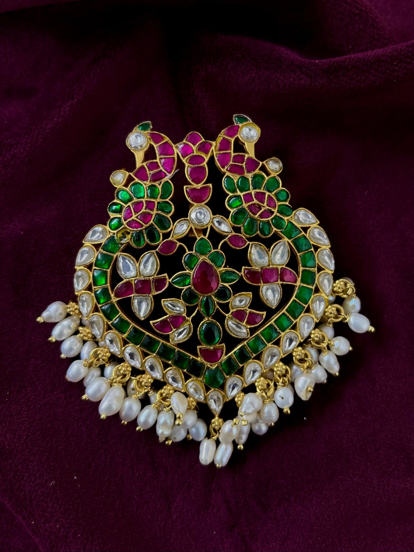 Silver 92.5 Kundan Pendant