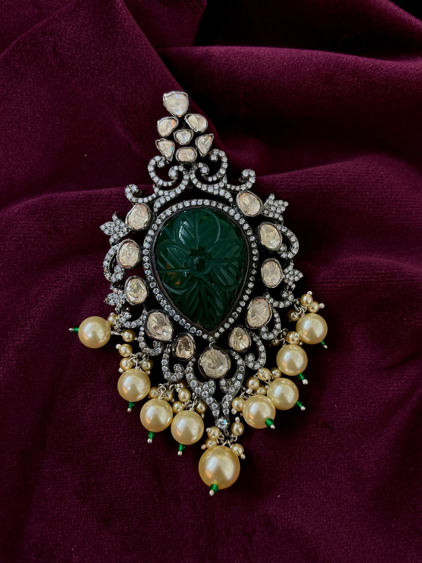 Silver 92.5 Moissanite Pendant Set