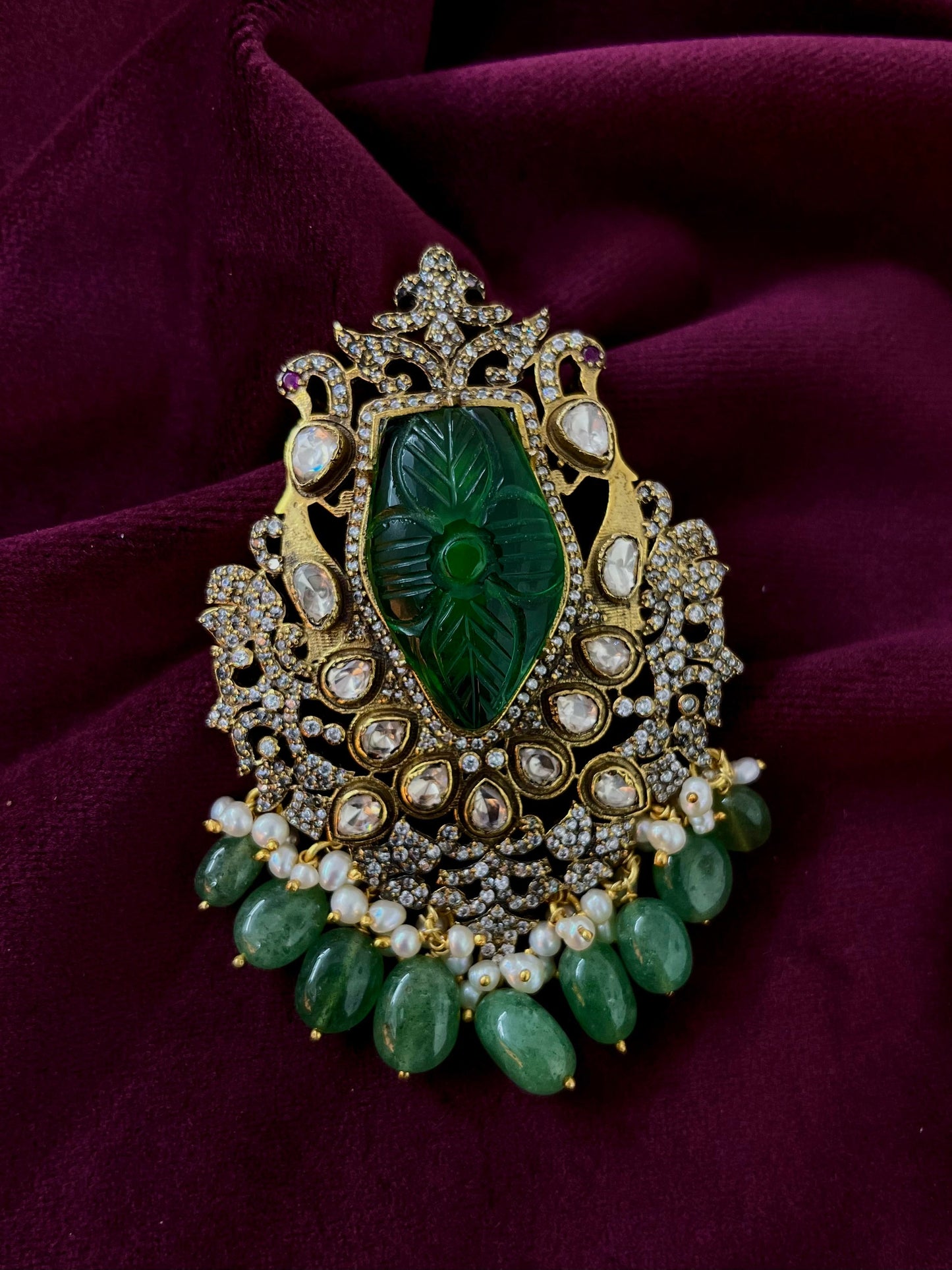 Silver 92.5 Moissanite Pendant Set