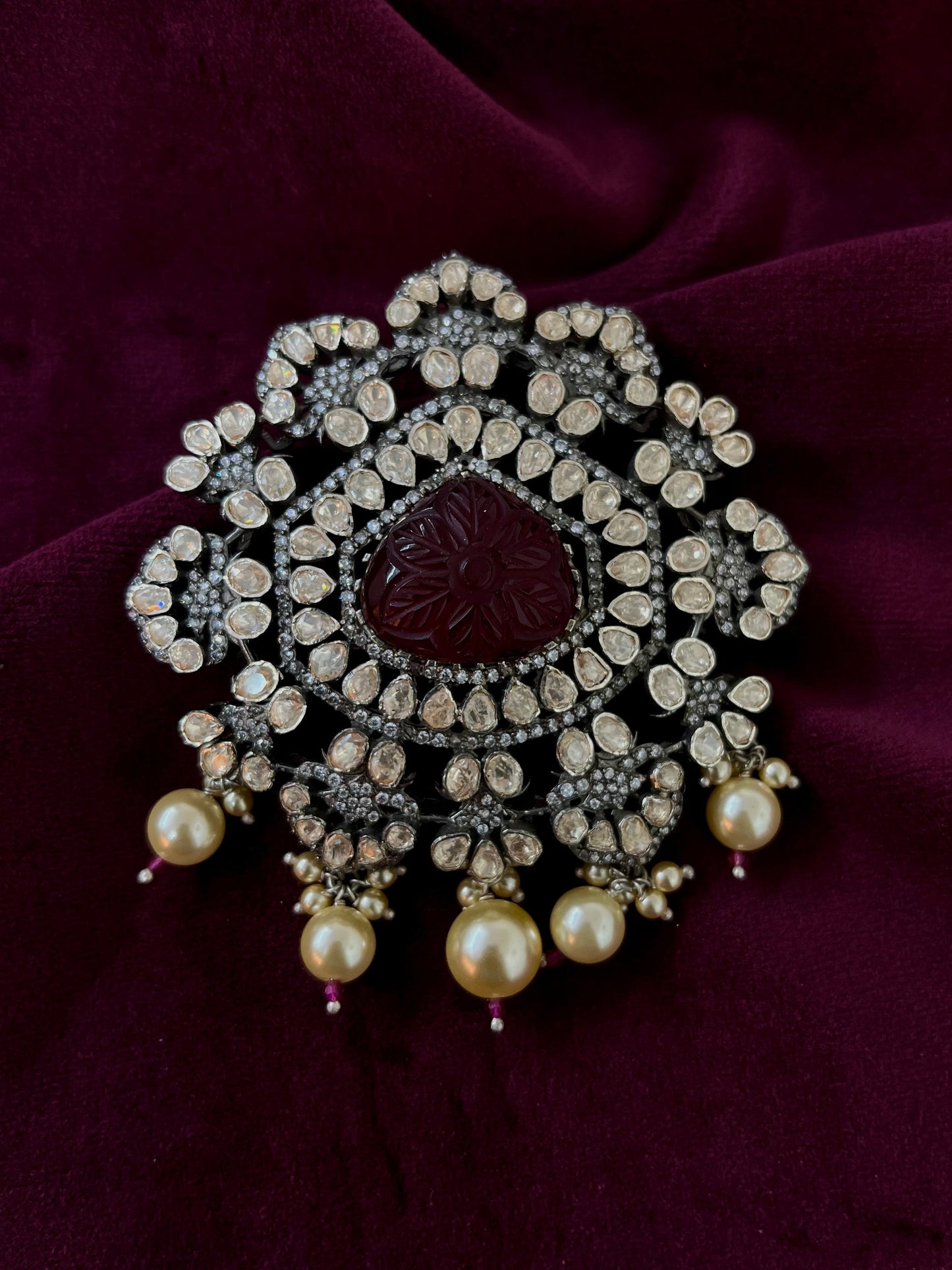 Silver 92.5 Moissanite Pendant Set