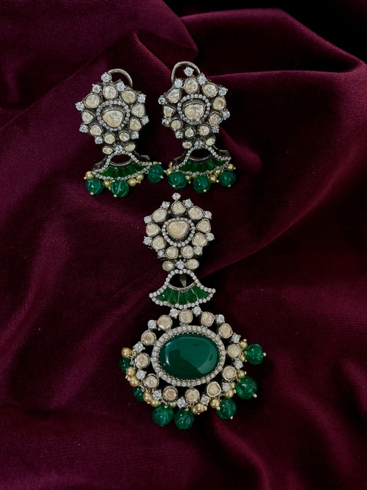 Silver 92.5 Moissanite Pendant Set