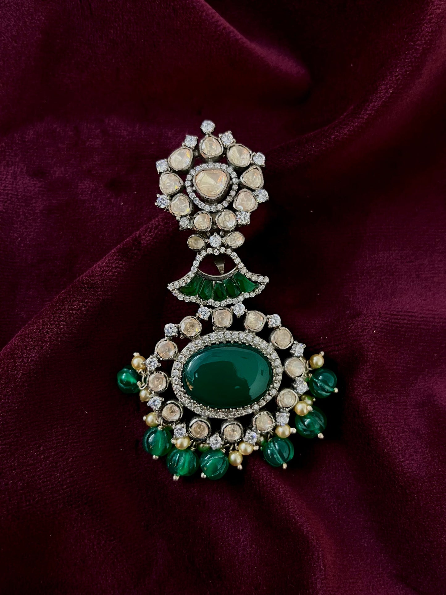 Silver 92.5 Moissanite Pendant Set