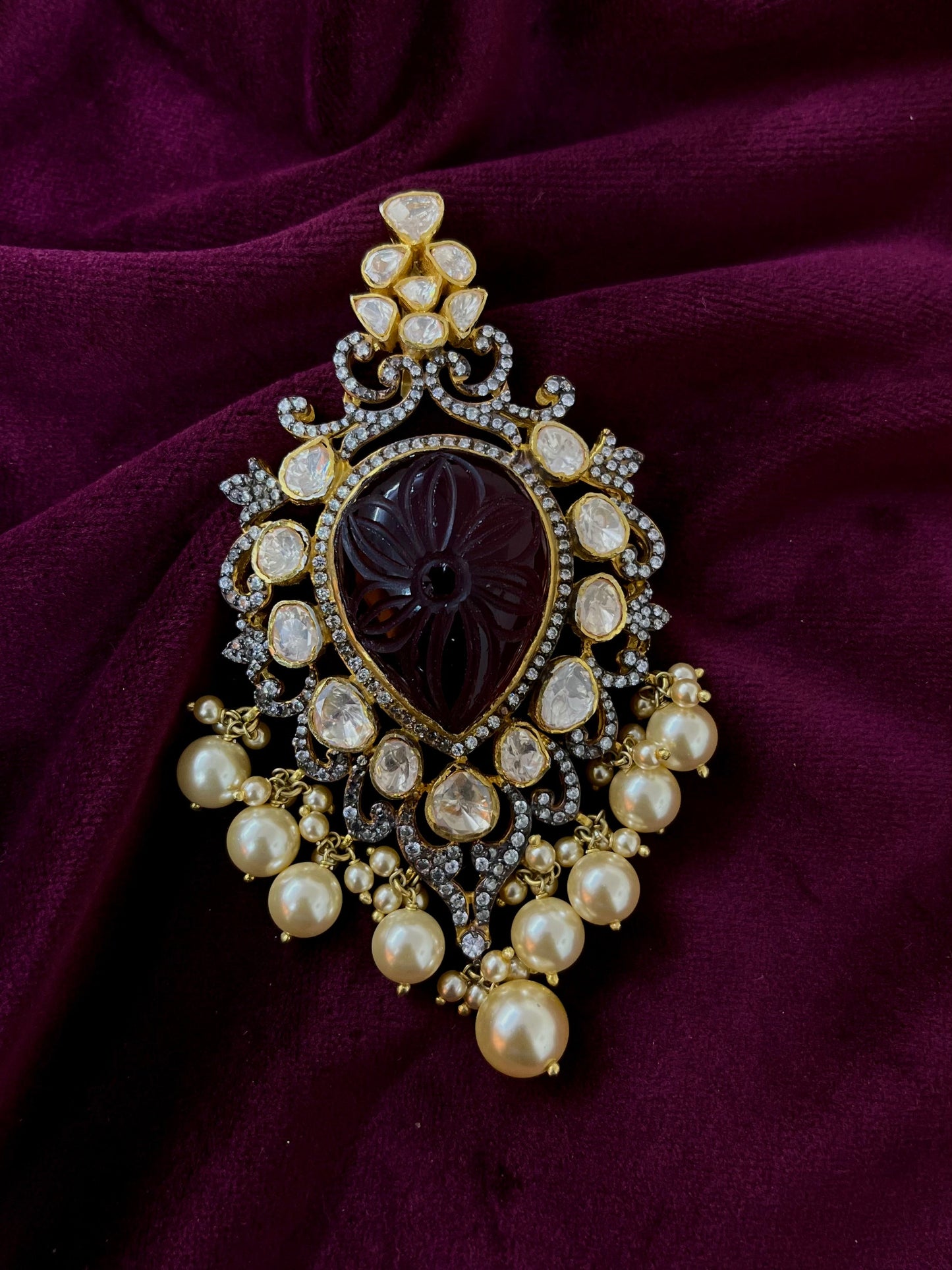 Silver 92.5 Moissanite Pendant Set