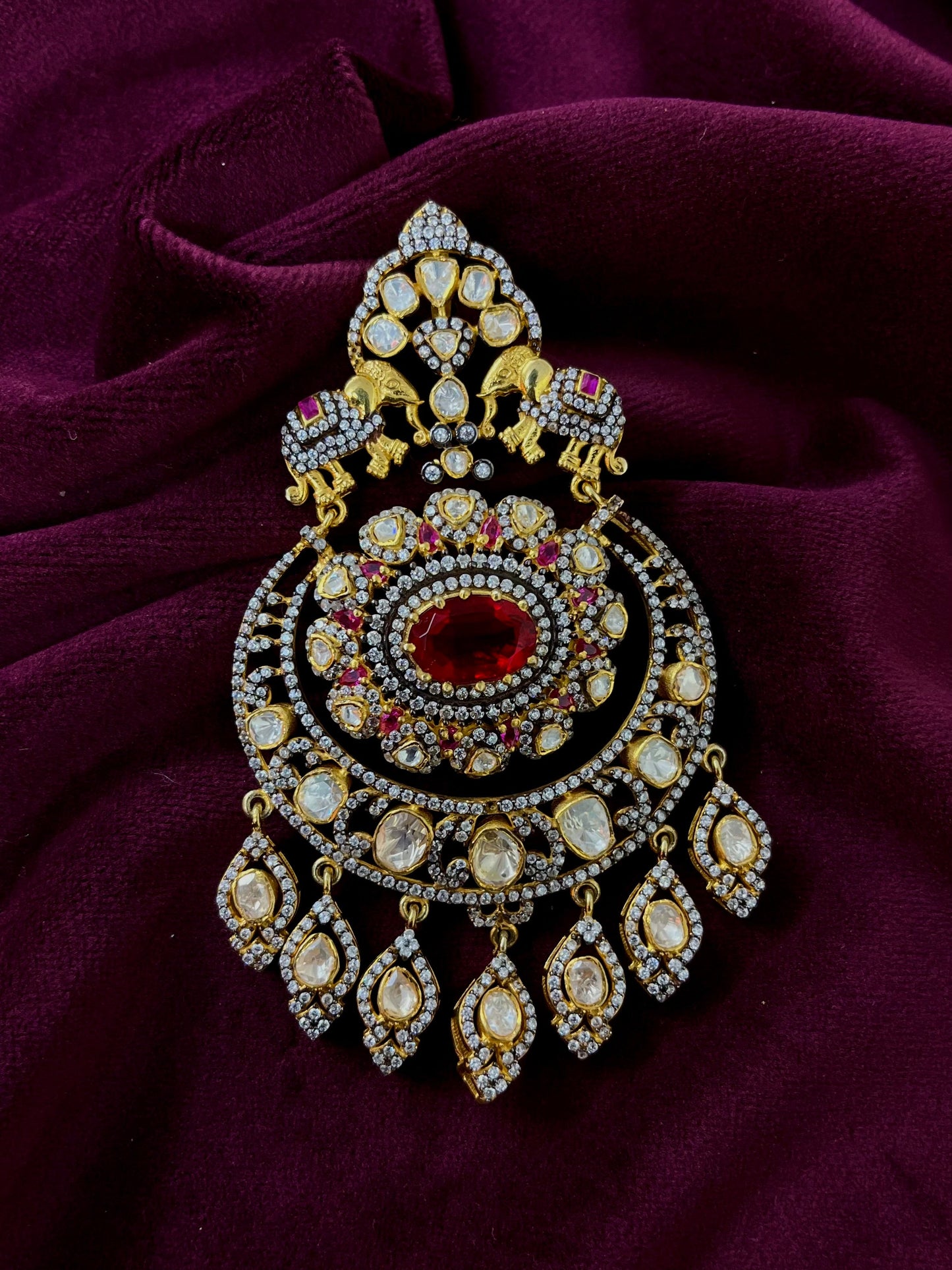 Silver 92.5 Moissanite Pendant Set