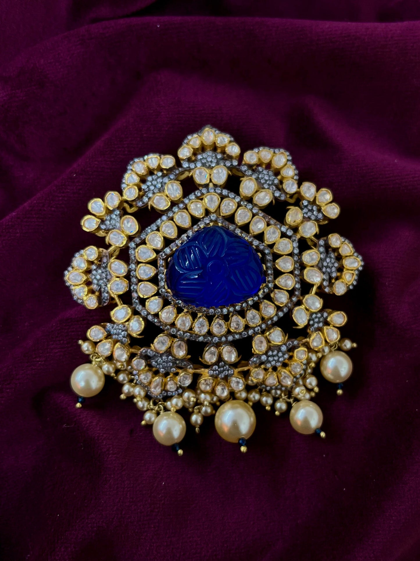 Silver 92.5 Moissanite Pendant Set