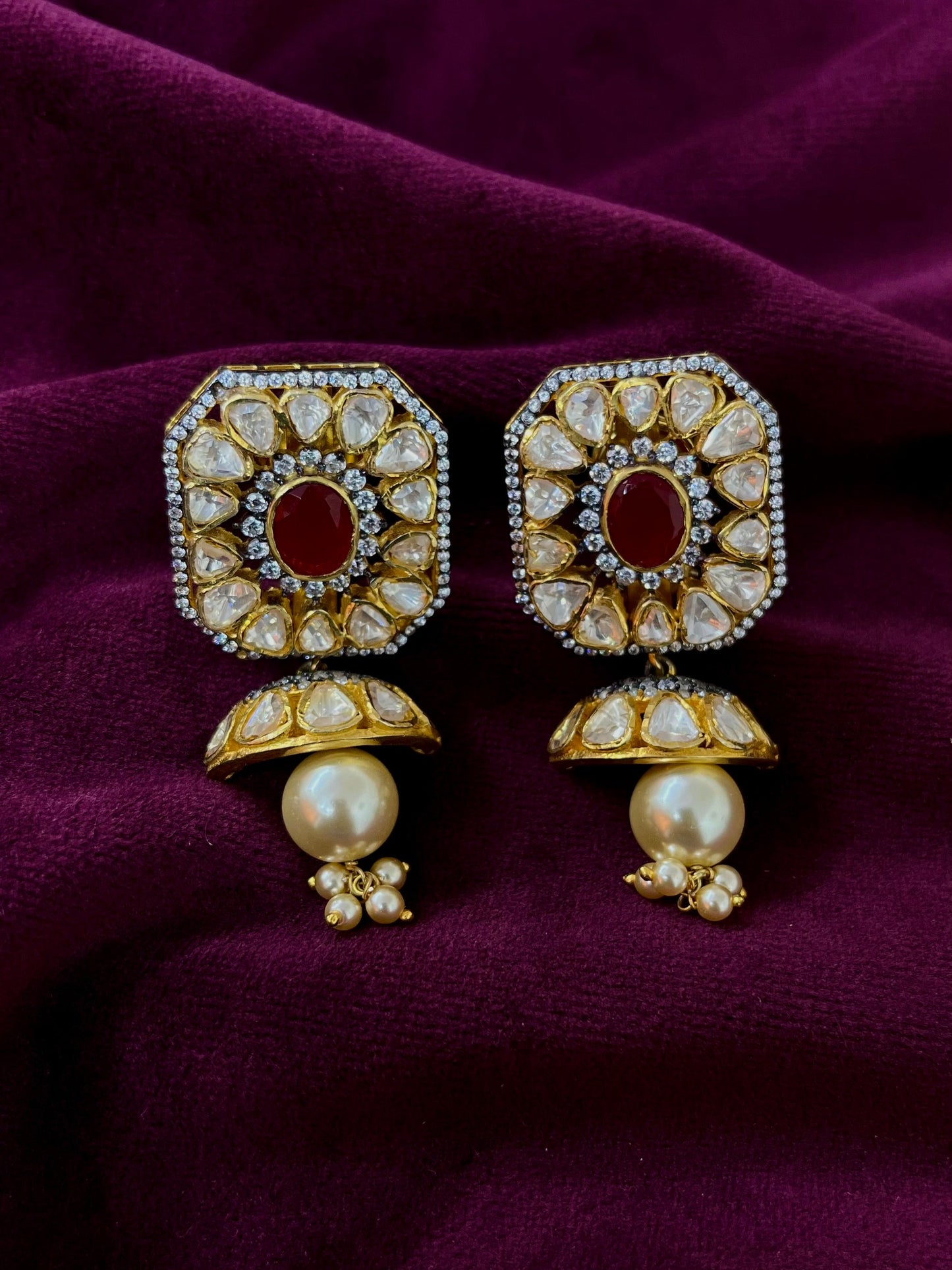 Silver 92.5 Moissanite Pendant Set