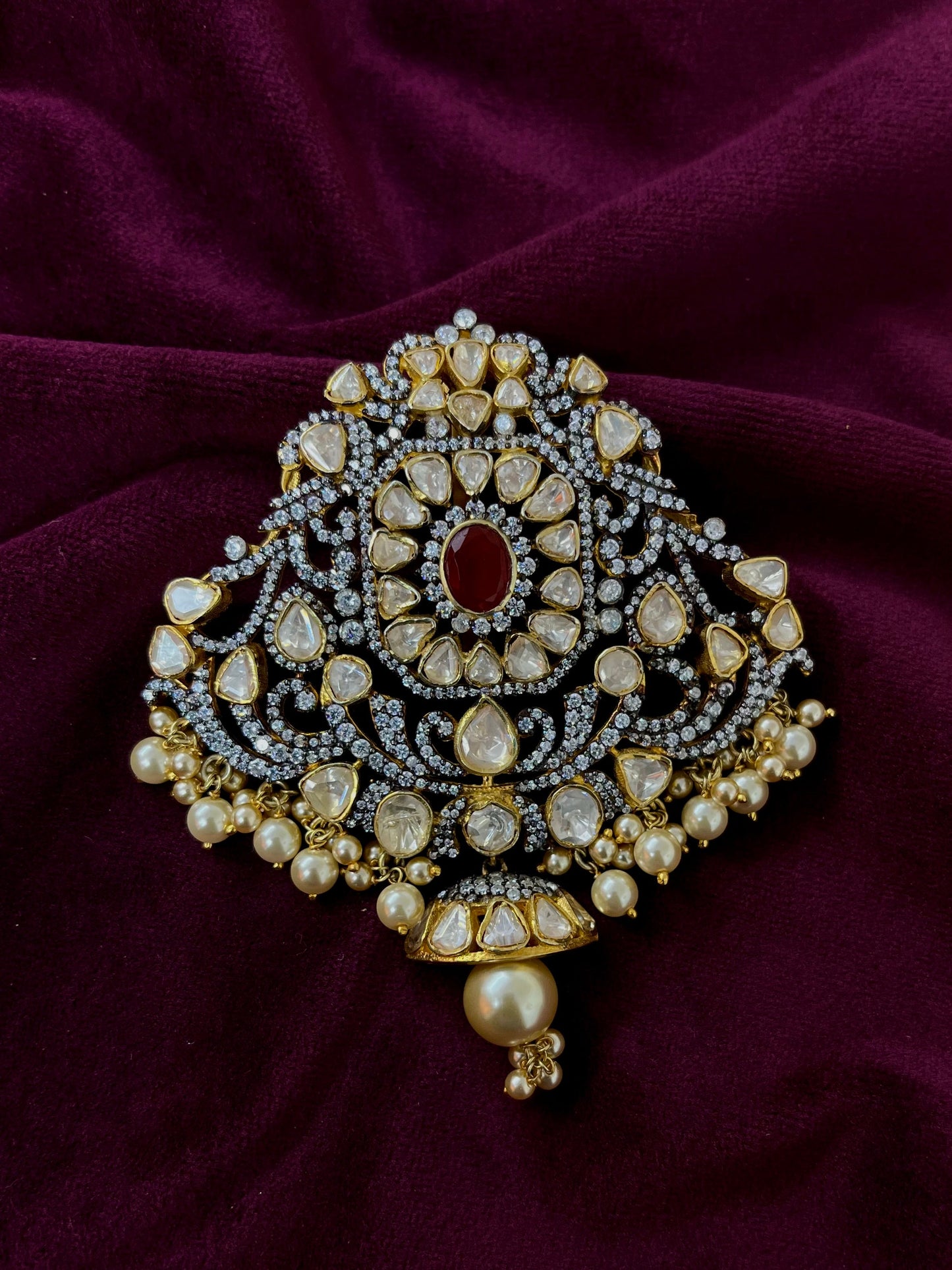 Silver 92.5 Moissanite Pendant Set