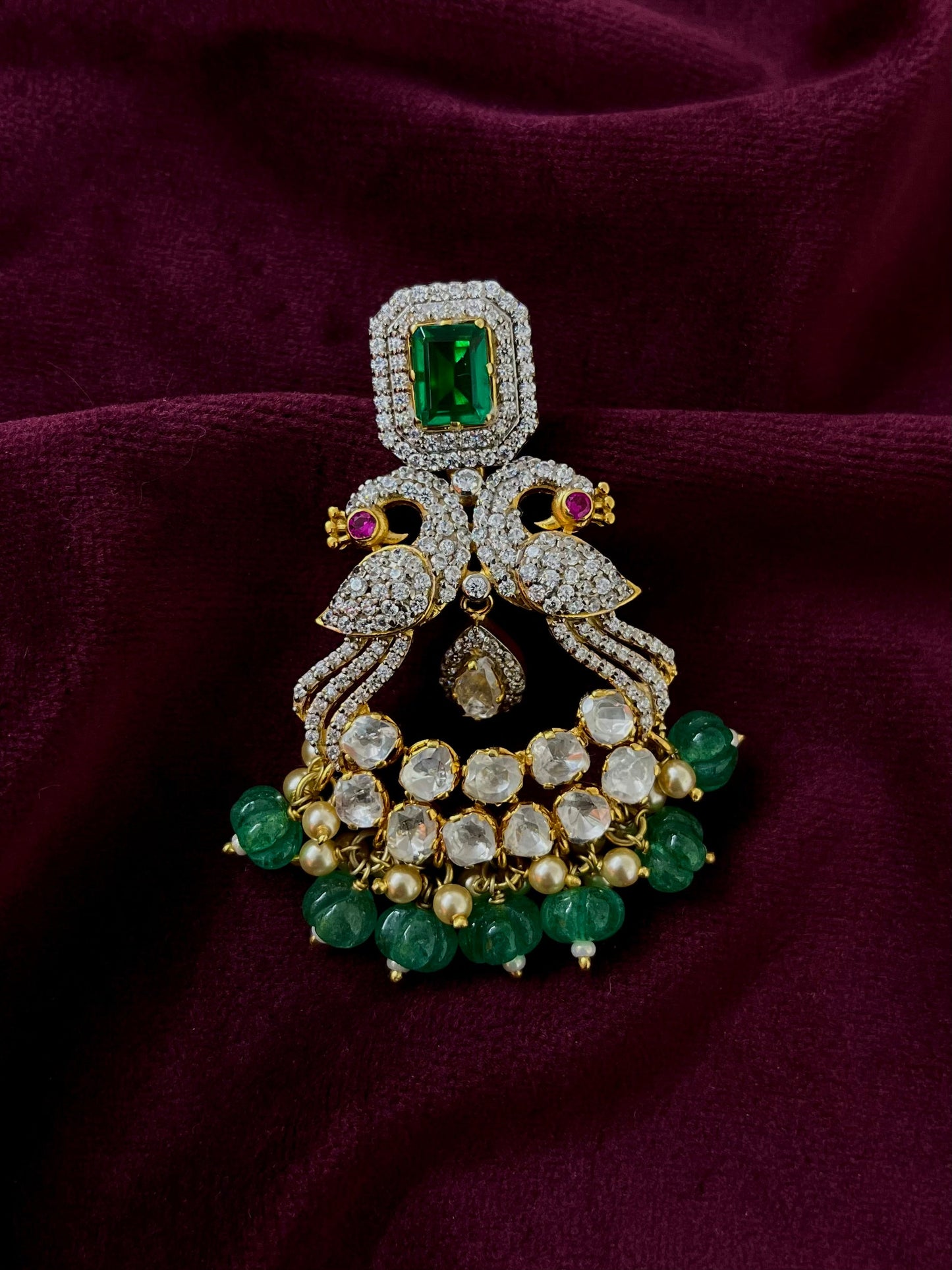 Silver 92.5 Moissanite Pendant Set